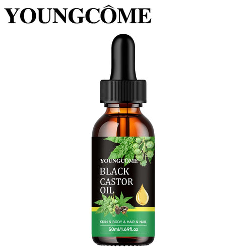 Huile de ricin noire, huile de ricin biologique saine, améliore la ténacité de la ligne des cheveux, nourrit la peau du corps, Massage capillaire hydratant, 60ml