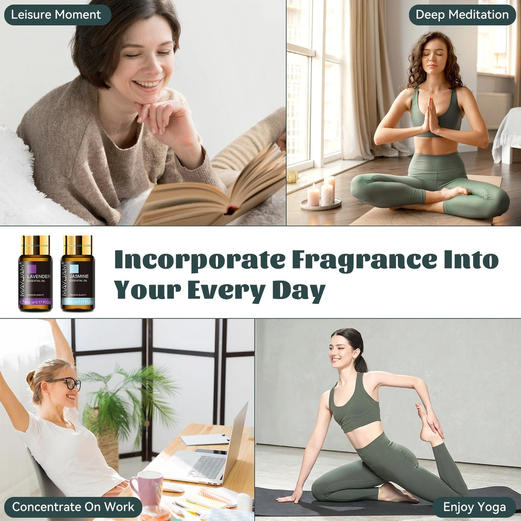 Kit d'huiles essentielles Mayjam, 35 pièces/ensemble, boîte cadeau, lavande, vanille, citron, eucalyptus, pour humidificateur, diffuseur, bricolage, parfums, savons, bougies